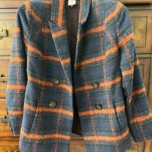 Cabi Plaid Women's Jacket - Black and Orange- SM